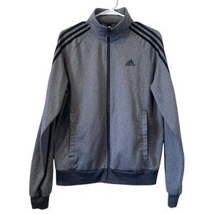 Adidas Essentials Grey and Black Move Track Sweatshirt Jacket
